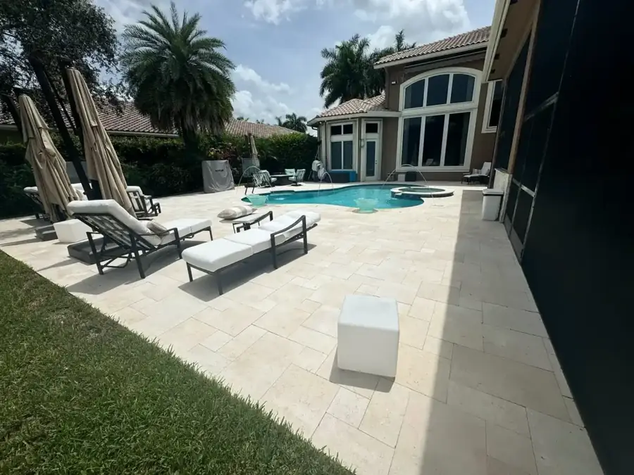 Pool area renovation completed by Pavers by Silva