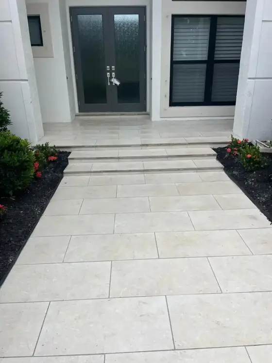 Travertine and marble tile and stone